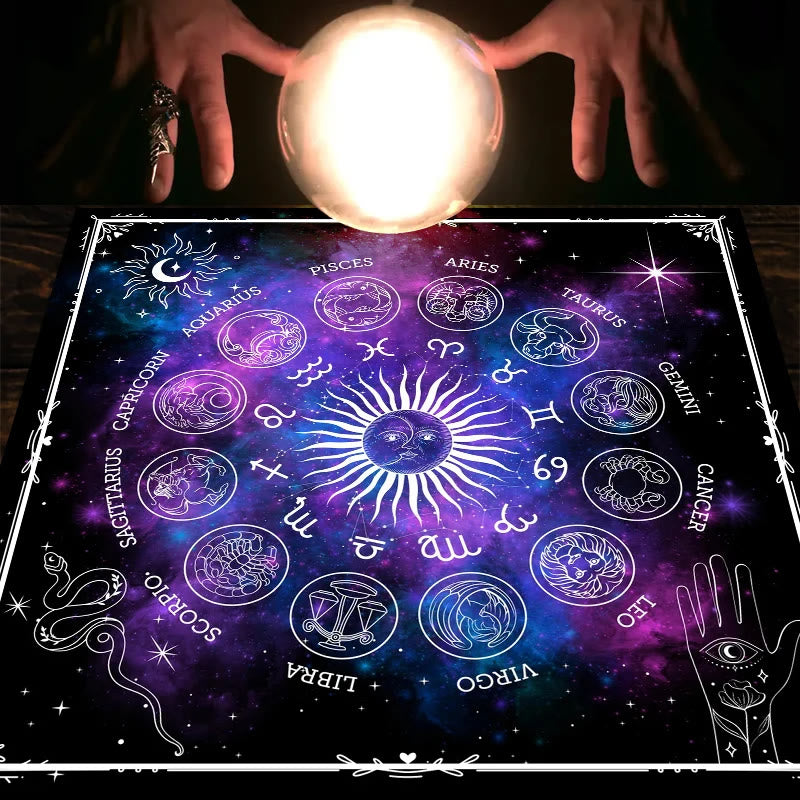 Olivenorma 12 Constellations Zodiac Signs Tarot Tablecloth - image 3