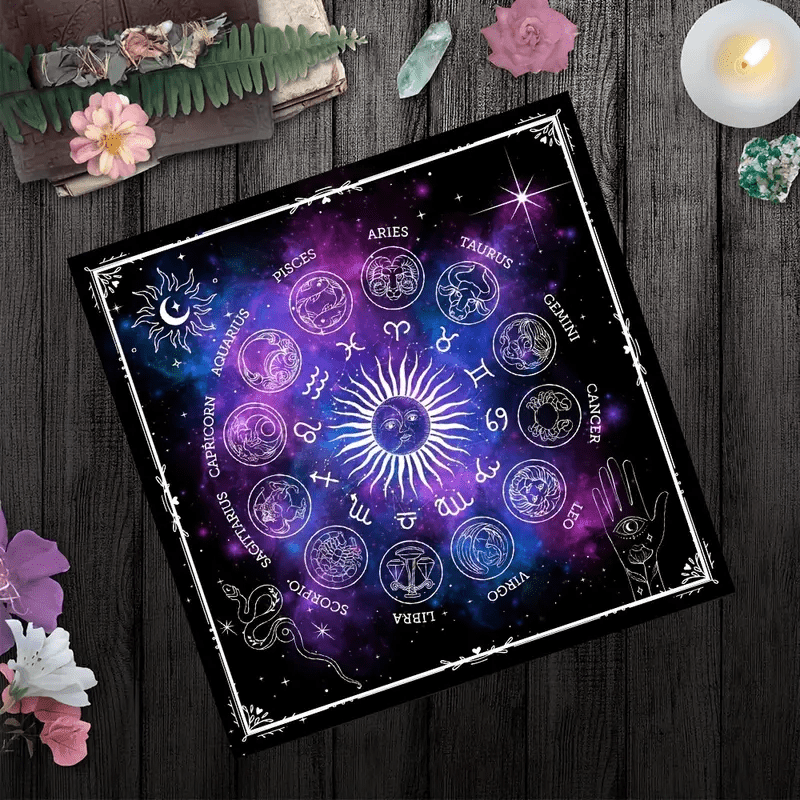 Olivenorma 12 Constellations Zodiac Signs Tarot Tablecloth - image 2