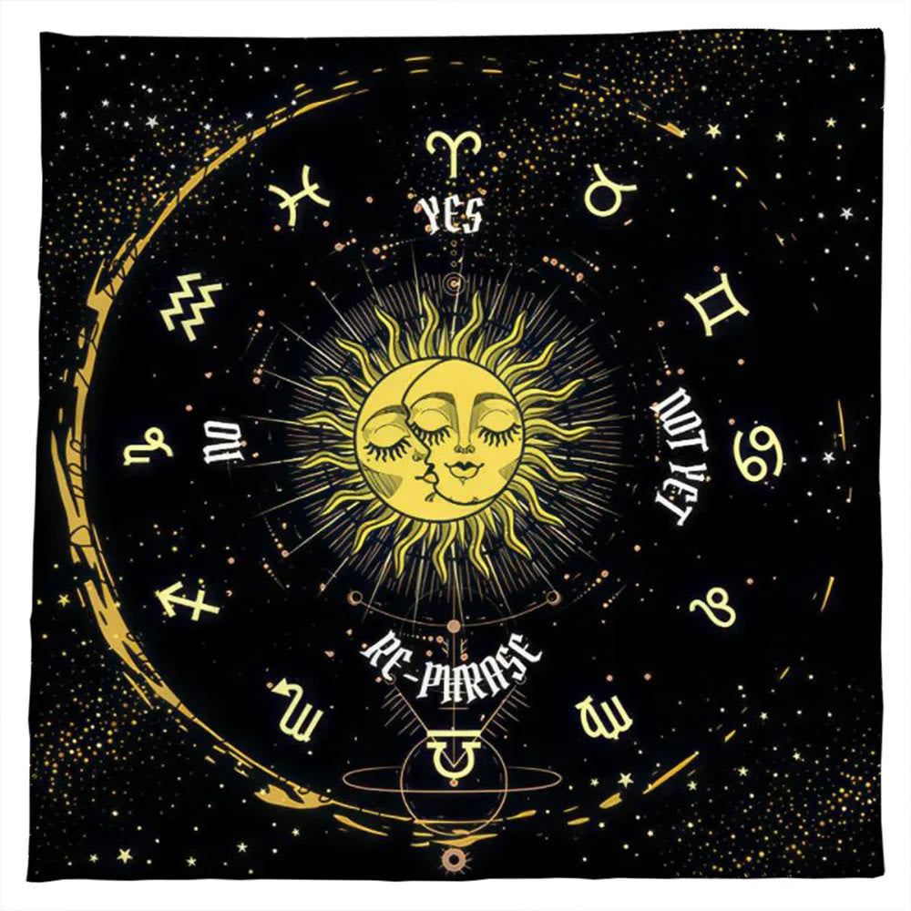 Olivenorma Starry Sun And Moon Zodiac Tarot Tablecloth - image 1