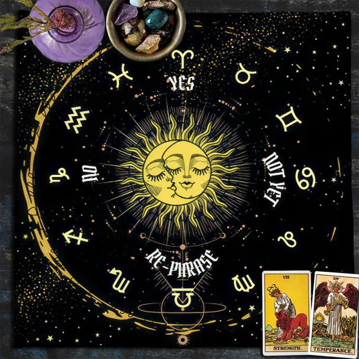 Olivenorma Starry Sun And Moon Zodiac Tarot Tablecloth - Sun & Moon - 75cm*75cm - image 0
