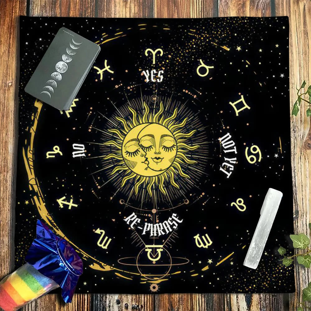 Olivenorma Starry Sun And Moon Zodiac Tarot Tablecloth - image 2