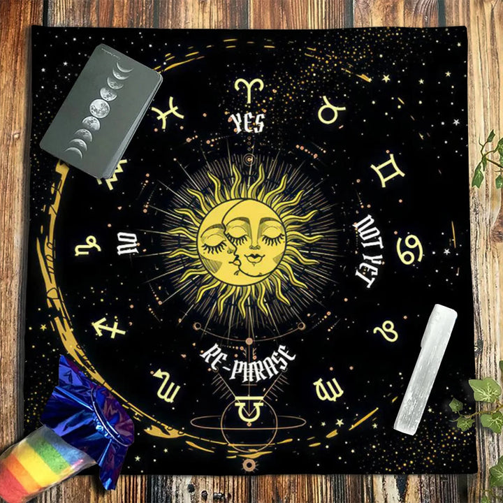 Olivenorma Starry Sun And Moon Zodiac Tarot Tablecloth - image 2