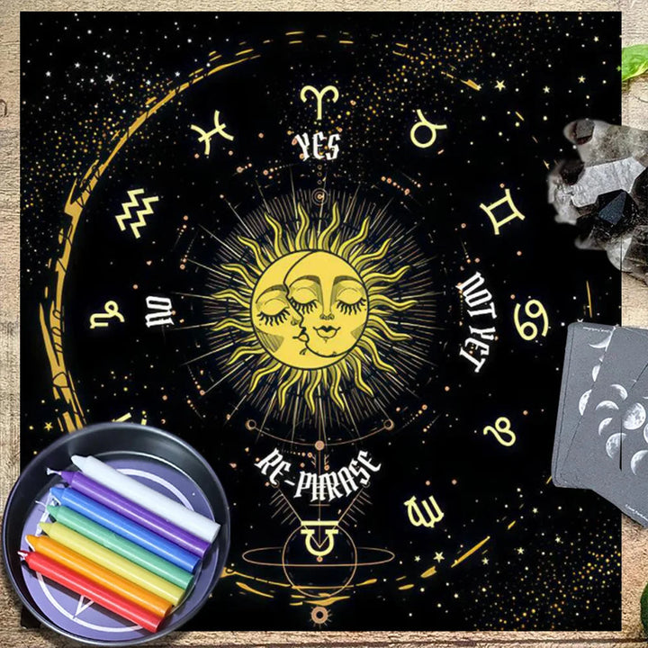 Olivenorma Starry Sun And Moon Zodiac Tarot Tablecloth - image 4