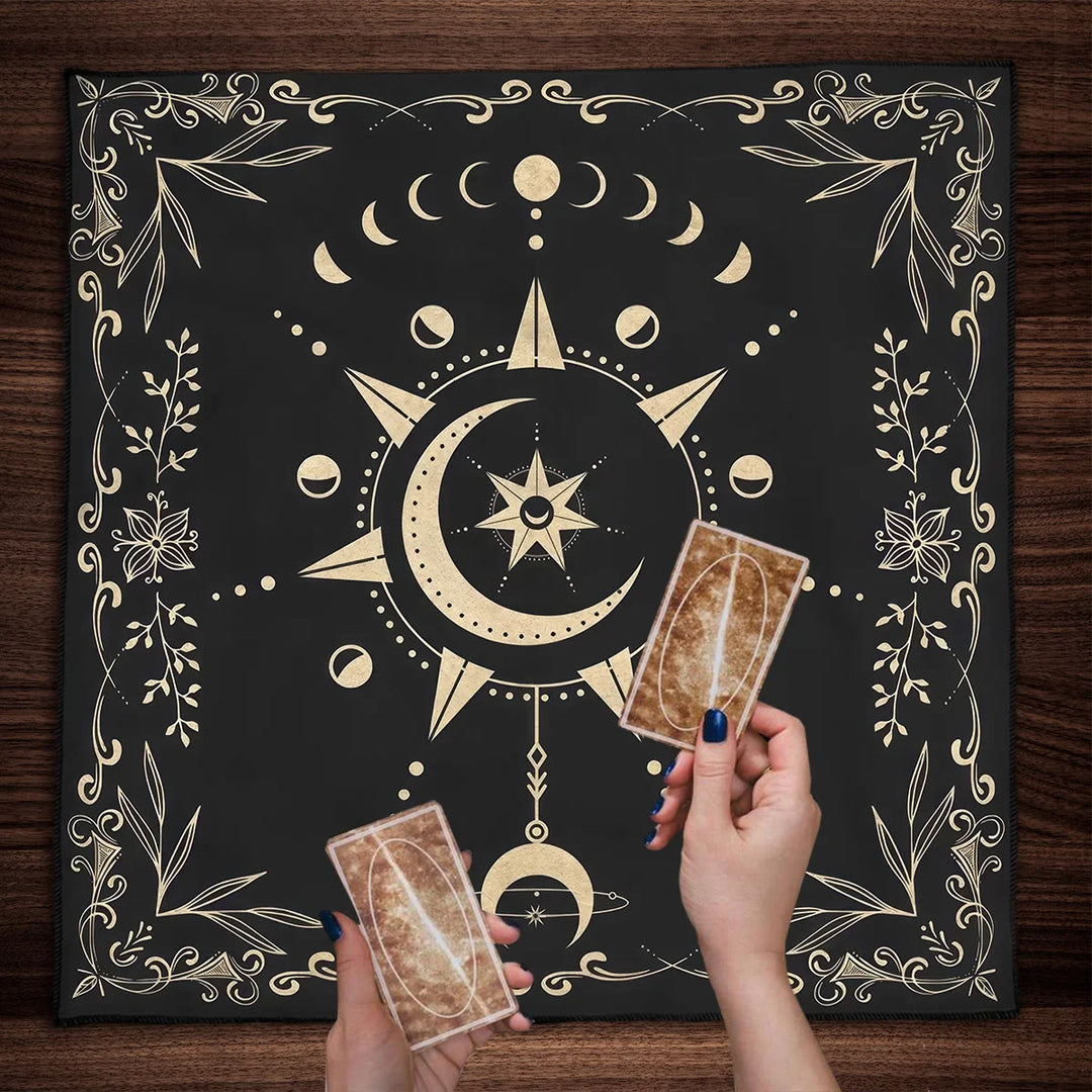 Olivenorma Gold Moon Phase Altar Cloth Tarot Tablecloth - image 1