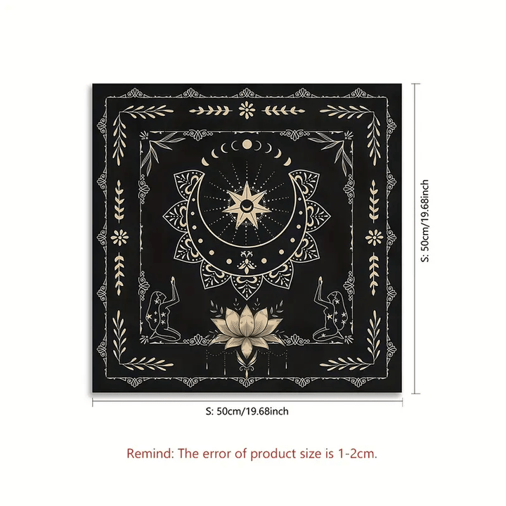 Olivenorma Mystical Moon Phase Lotus Sign Divination Tarot Tablecloth - Moon Phase - 50cm*50cm - image 5