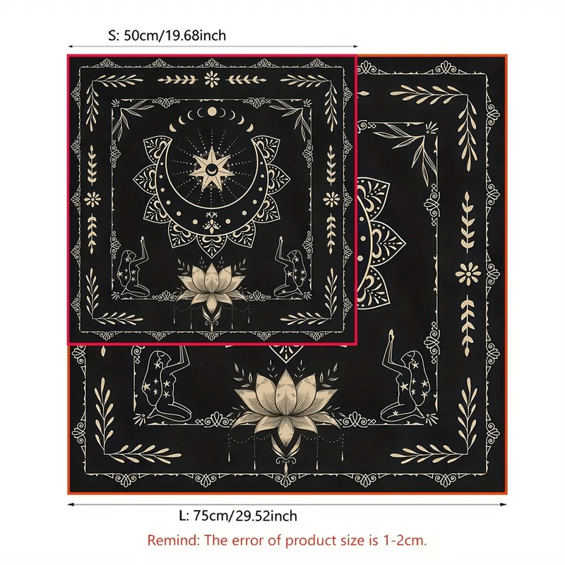 Olivenorma Mystical Moon Phase Lotus Sign Divination Tarot Tablecloth - image 7