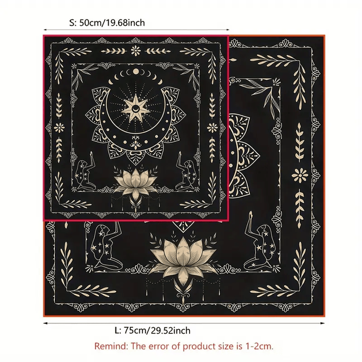 Olivenorma Mystical Moon Phase Lotus Sign Divination Tarot Tablecloth - image 7
