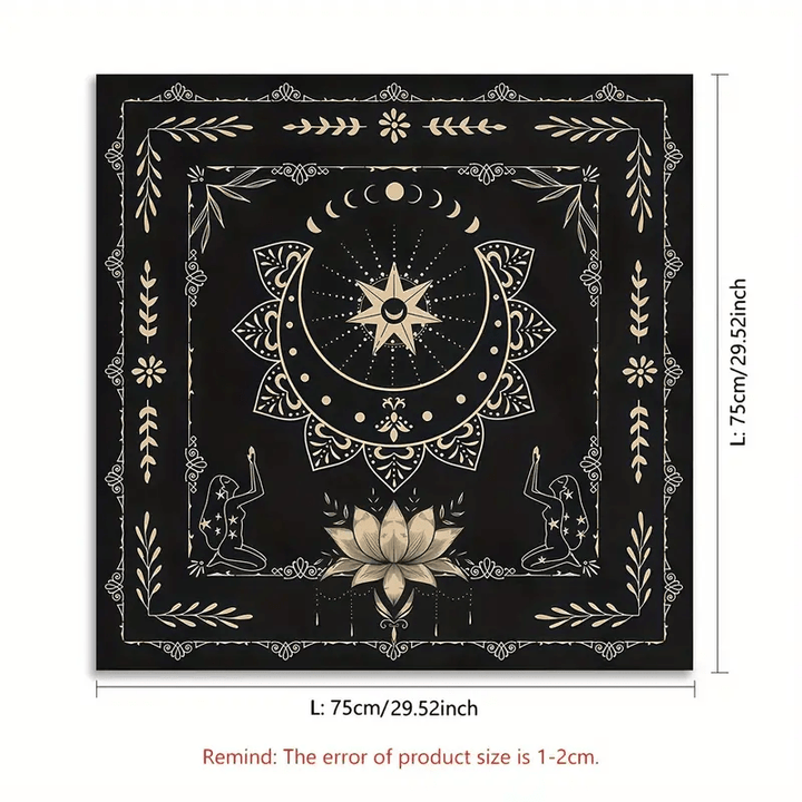 Olivenorma Mystical Moon Phase Lotus Sign Divination Tarot Tablecloth - Moon Phase - 75cm*75cm - image 6