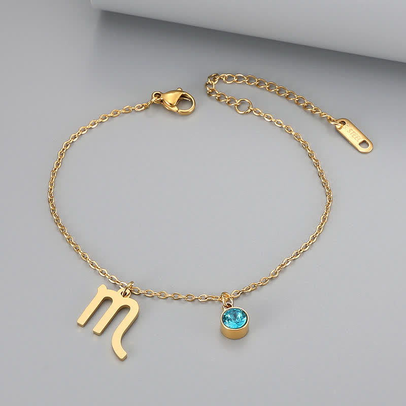Olivenorma Blue Topaz Zodiac Symbol Pendant Bracelet - Scorpio - image 11
