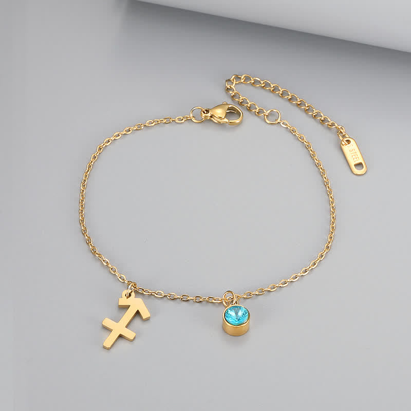 Olivenorma Blue Topaz Zodiac Symbol Pendant Bracelet - Sagittarius - image 12