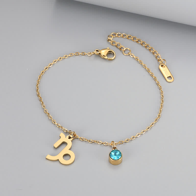 Olivenorma Blue Topaz Zodiac Symbol Pendant Bracelet - Capricorn - image 13