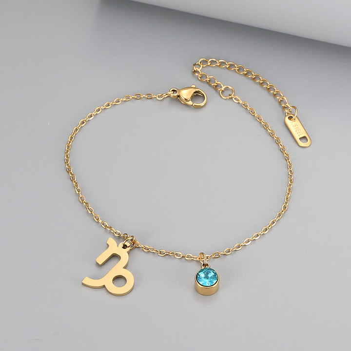 Olivenorma Blue Topaz Zodiac Symbol Pendant Bracelet - Capricorn - image 13