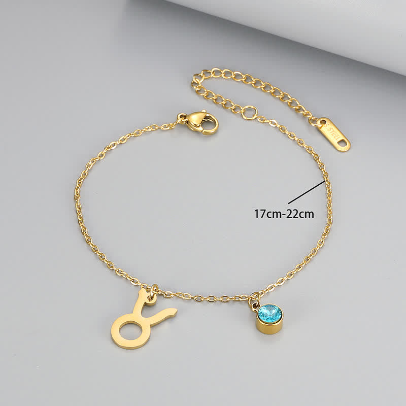 Olivenorma Blue Topaz Zodiac Symbol Pendant Bracelet - image 16