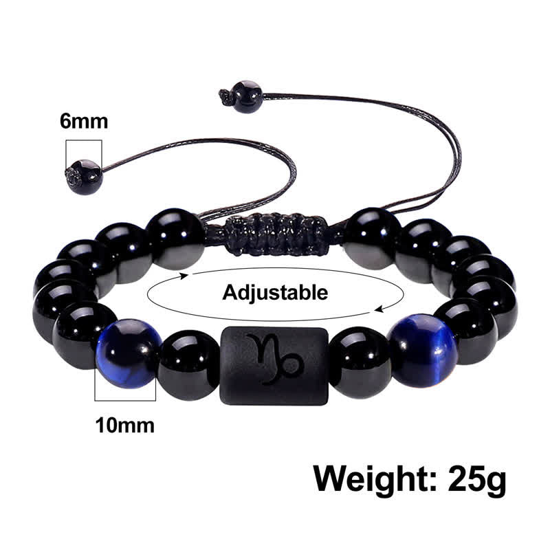 Olivenorma Obsidian Blue Tiger Eye Zodiac Beaded Adjustable Bracelet - image 14