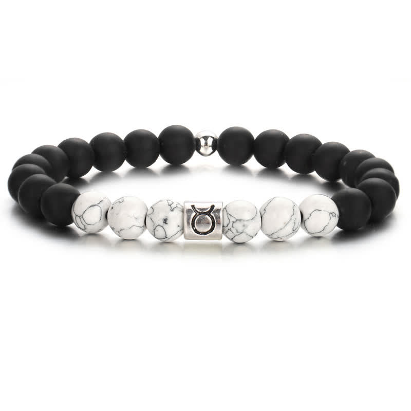 Olivenorma Black Onyx White Turquoise Zodiac Beaded Bracelet - Taurus - image 3