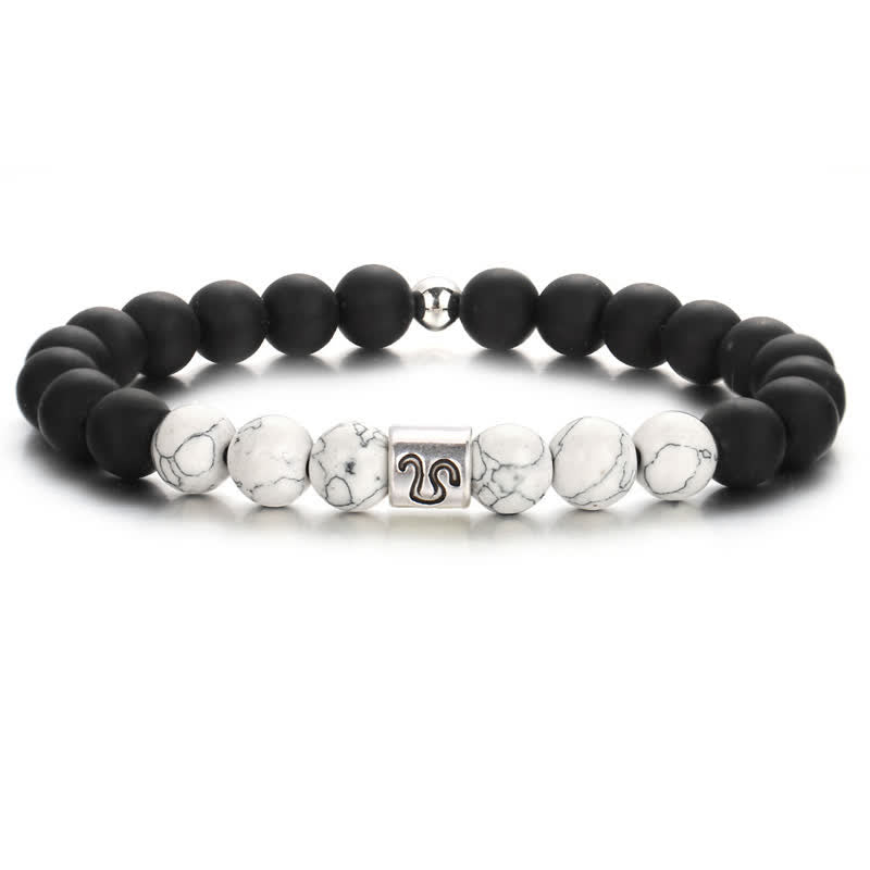 Olivenorma Black Onyx White Turquoise Zodiac Beaded Bracelet - Leo - image 6