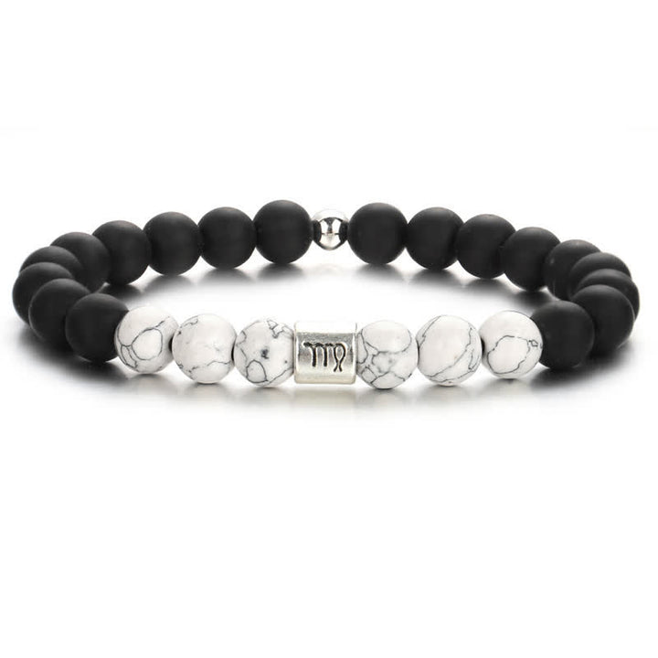 Olivenorma Black Onyx White Turquoise Zodiac Beaded Bracelet - Virgo - image 7