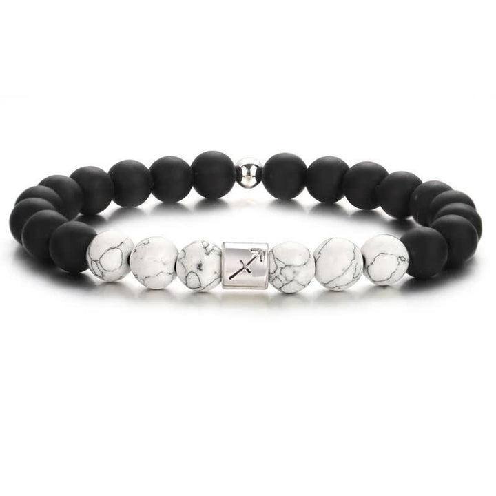 Olivenorma Black Onyx White Turquoise Zodiac Beaded Bracelet - Sagittarius - image 10