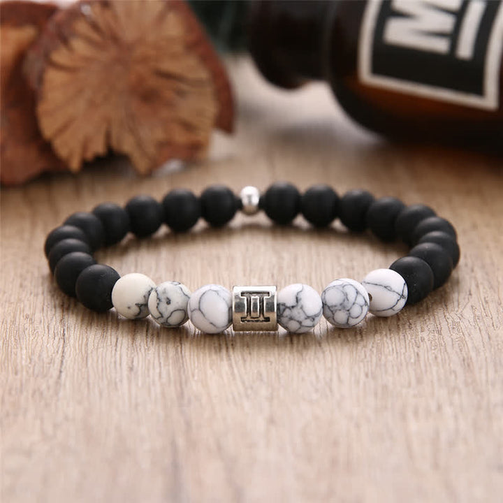 Olivenorma Black Onyx White Turquoise Zodiac Beaded Bracelet - image 0