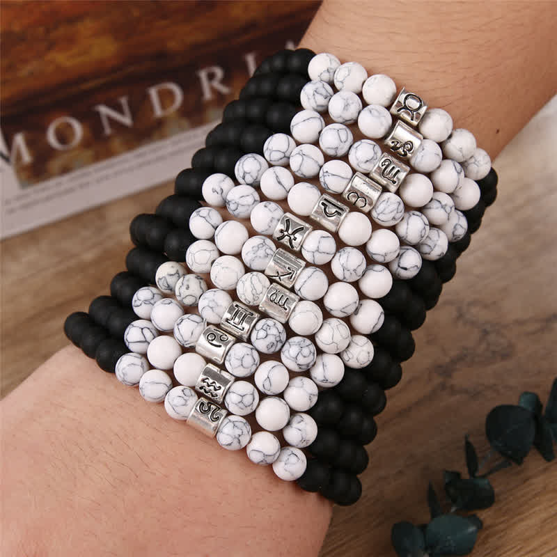 Olivenorma Black Onyx White Turquoise Zodiac Beaded Bracelet - image 17