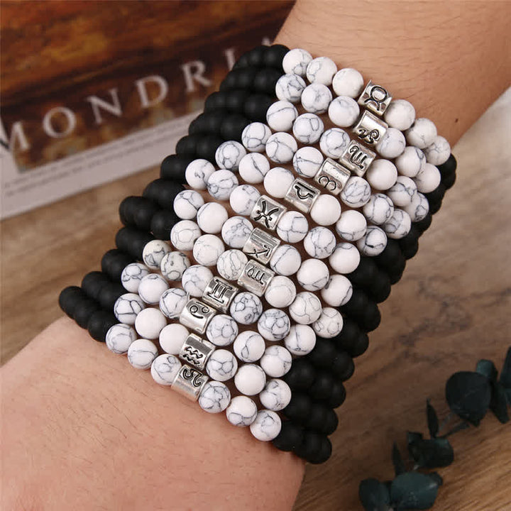 Olivenorma Black Onyx White Turquoise Zodiac Beaded Bracelet - image 17