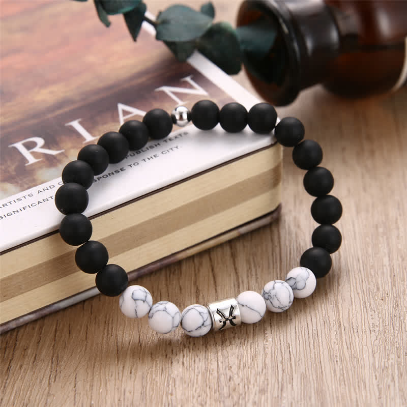 Olivenorma Black Onyx White Turquoise Zodiac Beaded Bracelet - image 15