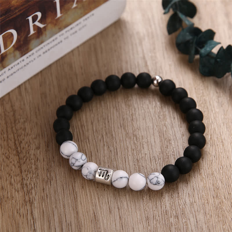 Olivenorma Black Onyx White Turquoise Zodiac Beaded Bracelet - image 14