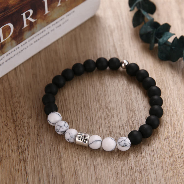 Olivenorma Black Onyx White Turquoise Zodiac Beaded Bracelet - image 14