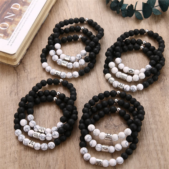 Olivenorma Black Onyx White Turquoise Zodiac Beaded Bracelet - image 16