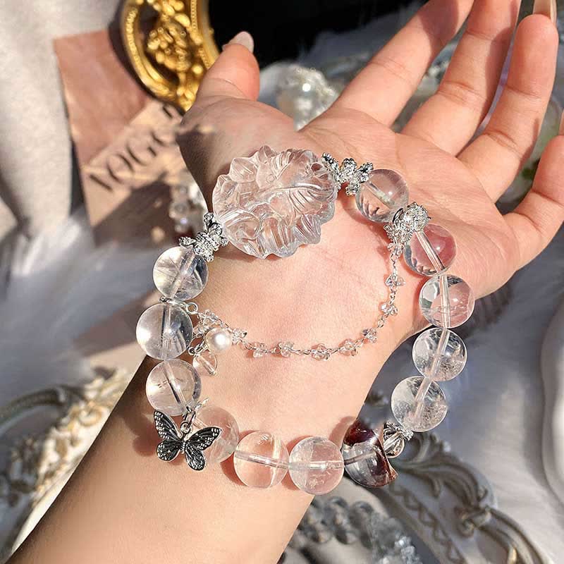 Olivenorma Clear Crystal Butterfly Cartoon Pendant Adjustable Bracelet - image 1
