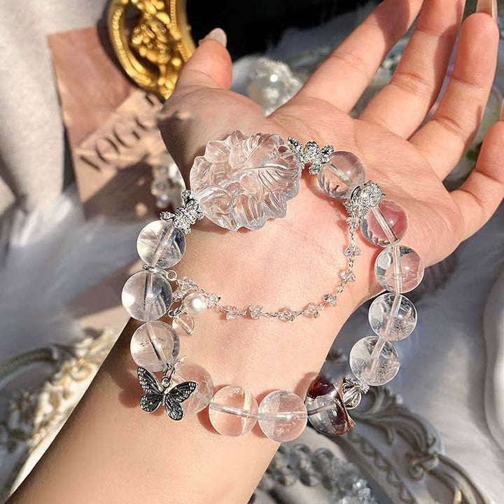 Olivenorma Clear Crystal Butterfly Cartoon Pendant Adjustable Bracelet - image 1