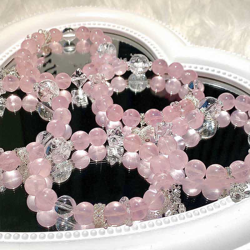 Olivenorma Rose Quartz Butterfly Pendant Adjustable Bracelet - image 2