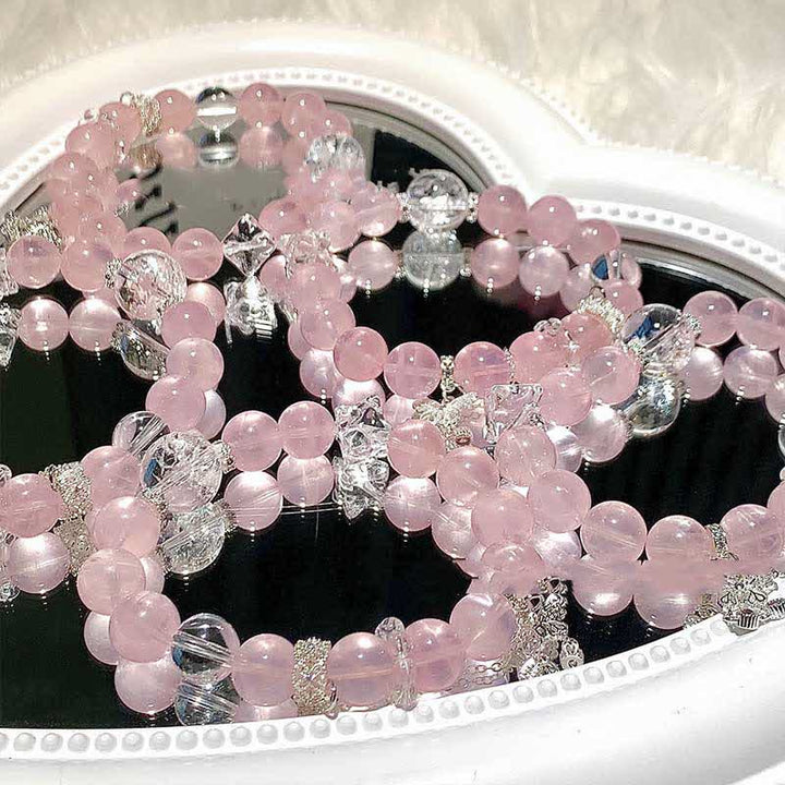 Olivenorma Rose Quartz Butterfly Pendant Adjustable Bracelet - image 2
