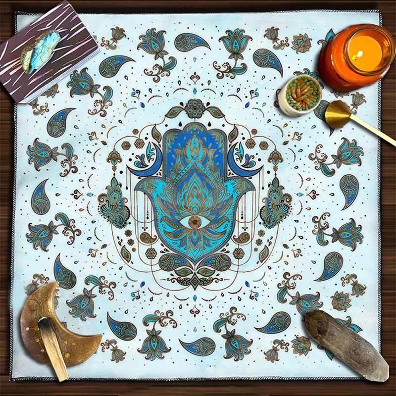 Olivenorma Hamsa Hand Witchcraft Astrology Tarot Tablecloth - Hamsa Hand - 75cm*75cm - image 0