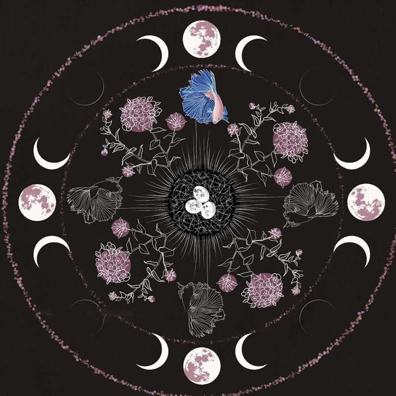 Olivenorma Square Chenille Wicca Moon Phase Tablecloth - Moon Phase & Life - 70cm*70cm - image 6