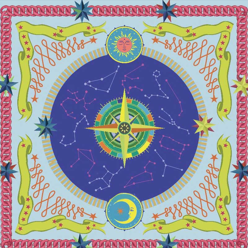 Olivenorma Square Chenille Wicca Moon Phase Tablecloth - Compass - 70cm*70cm - image 7