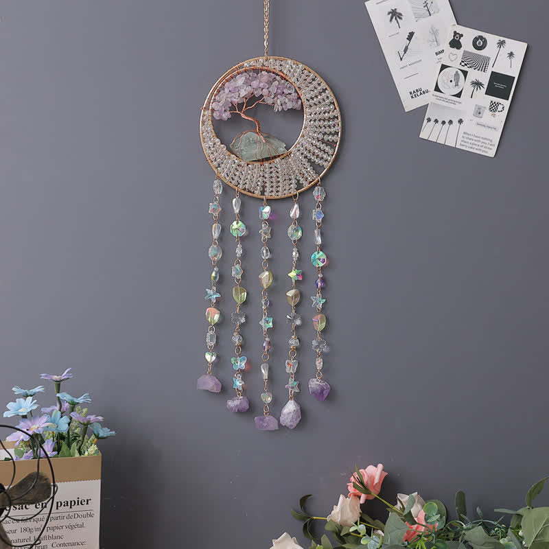 Olivenorma Lepidolite Tree Of Life Suncatcher Wind Chime - image 9