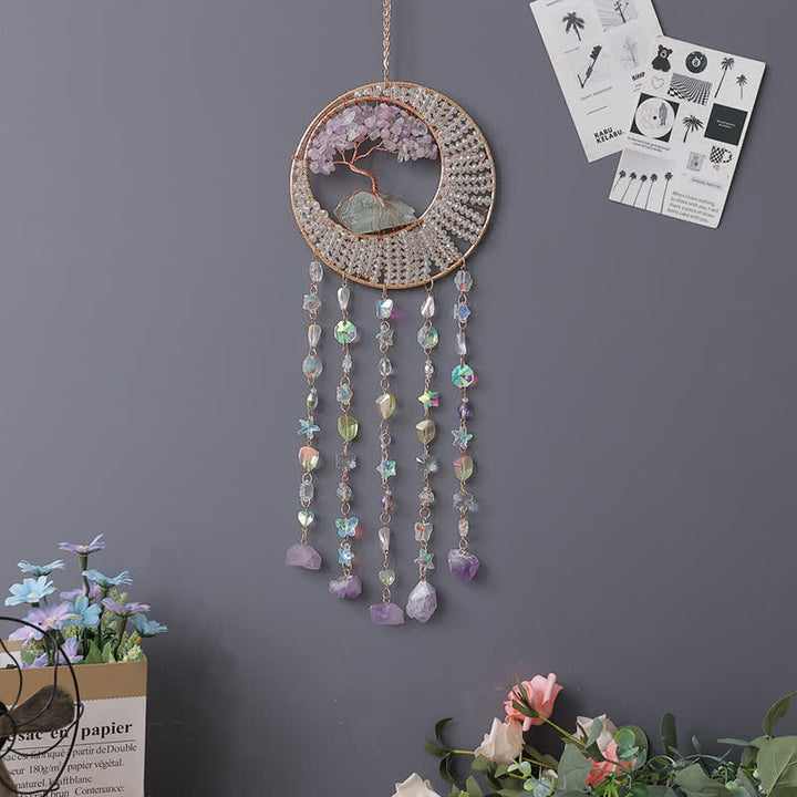 Olivenorma Lepidolite Tree Of Life Suncatcher Wind Chime - image 9