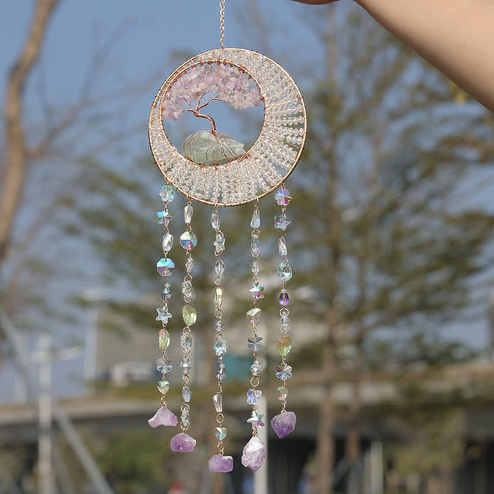 Olivenorma Lepidolite Tree Of Life Suncatcher Wind Chime - image 2