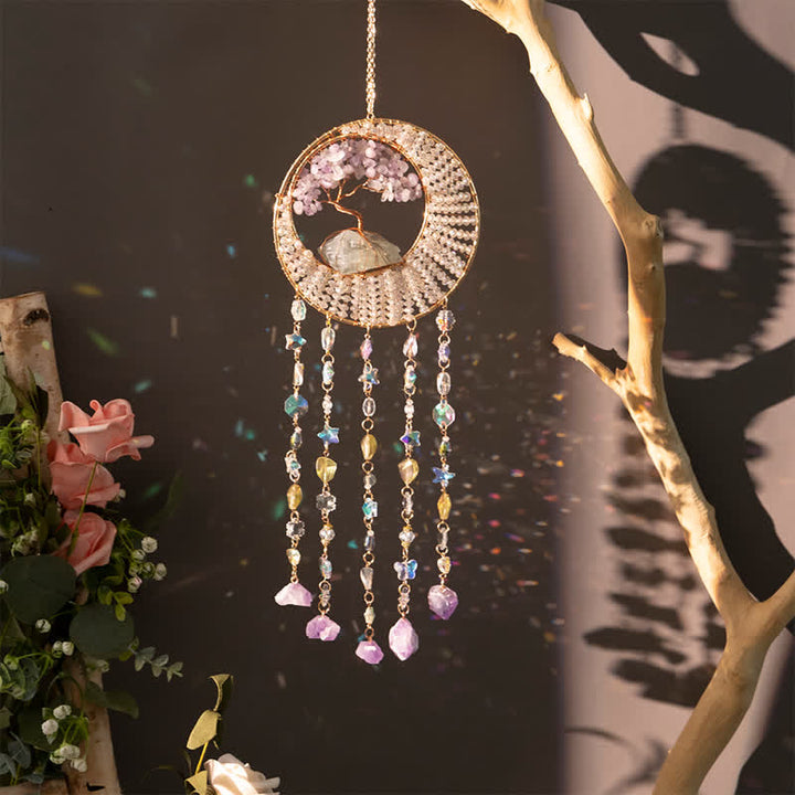 Olivenorma Lepidolite Tree Of Life Suncatcher Wind Chime - Tree Of Life - image 0