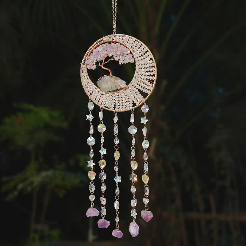 Olivenorma Lepidolite Tree Of Life Suncatcher Wind Chime - image 8