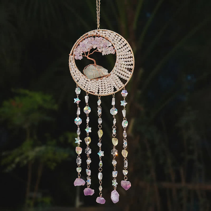Olivenorma Lepidolite Tree Of Life Suncatcher Wind Chime - image 8