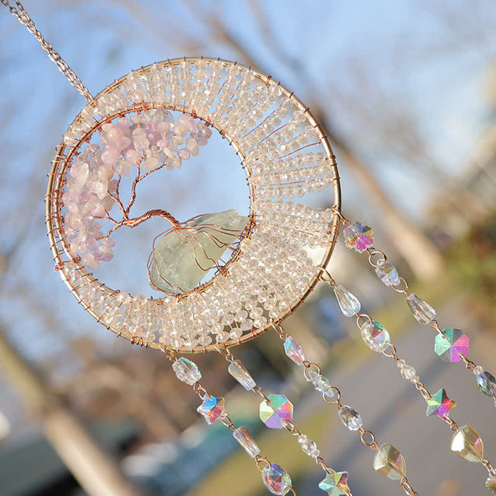 Olivenorma Lepidolite Tree Of Life Suncatcher Wind Chime - image 3