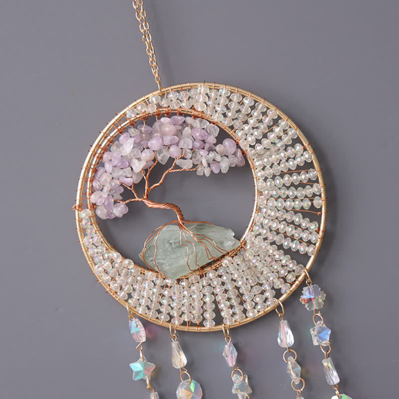 Olivenorma Lepidolite Tree Of Life Suncatcher Wind Chime - image 4