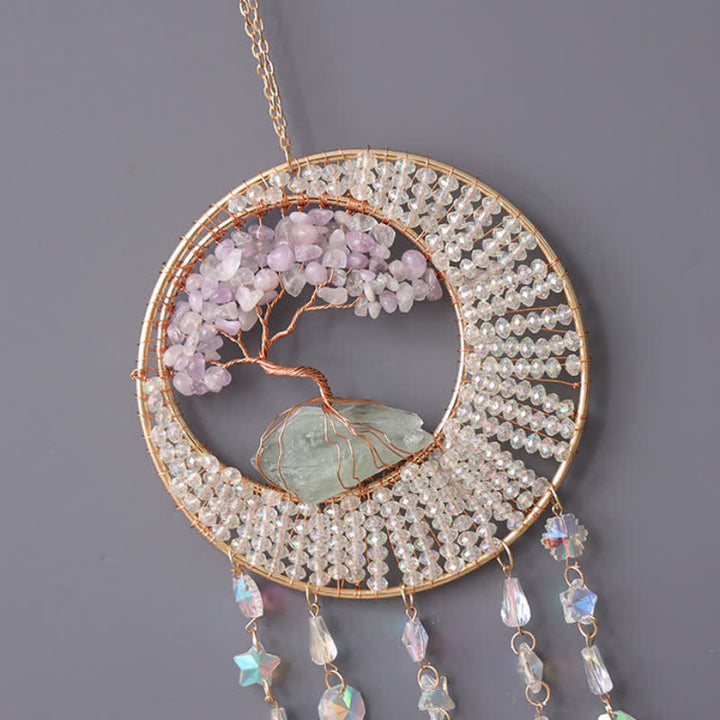 Olivenorma Lepidolite Tree Of Life Suncatcher Wind Chime - image 4