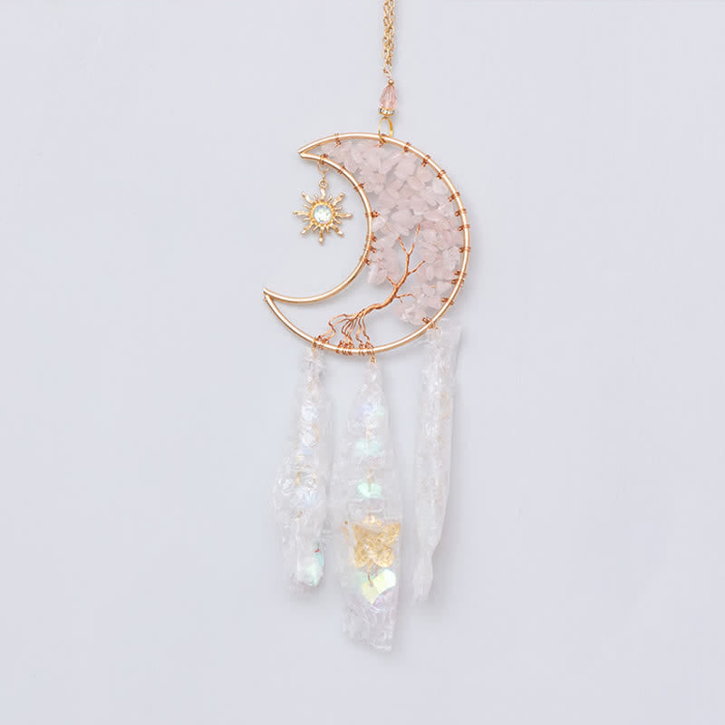 Olivenorma Rose Quartz Star Moon Butterfly Suncatcher Wind Chime - image 11