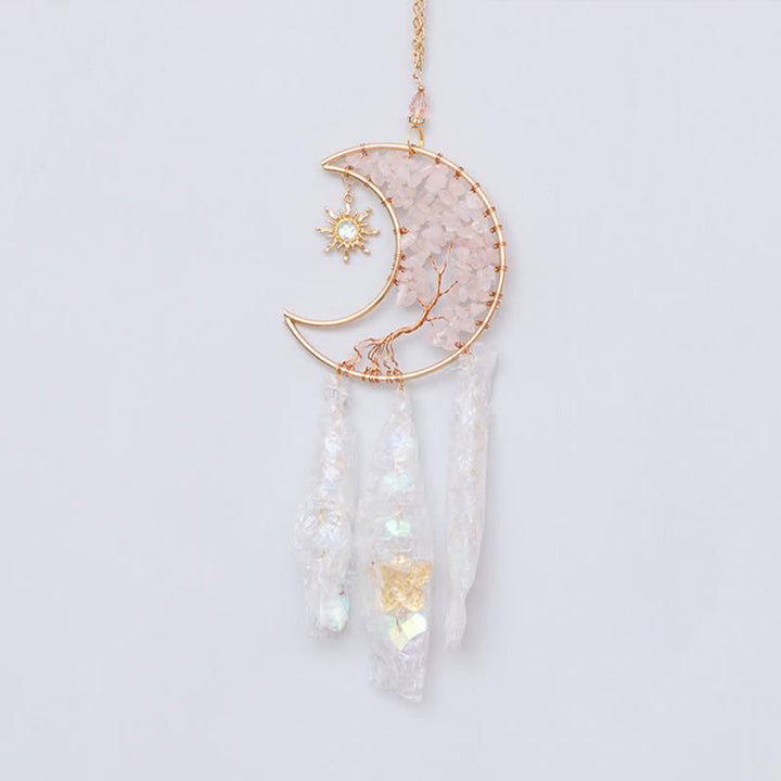 Olivenorma Rose Quartz Star Moon Butterfly Suncatcher Wind Chime - image 11