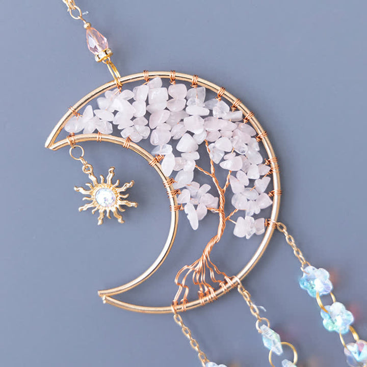 Olivenorma Rose Quartz Star Moon Butterfly Suncatcher Wind Chime - image 6