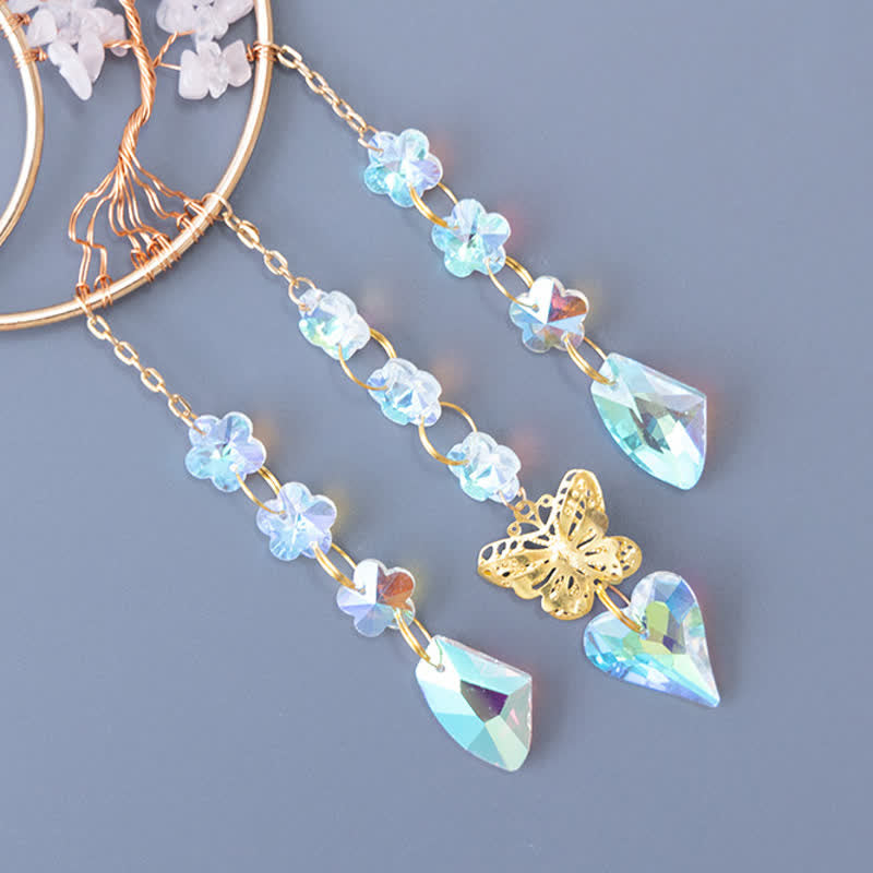 Olivenorma Rose Quartz Star Moon Butterfly Suncatcher Wind Chime - image 7