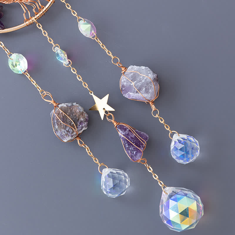 Olivenorma Natural Gemstone Moon Pendant For Meditation Spiritual Growth And Emotional Balance Crystal Wind Chime - image 11